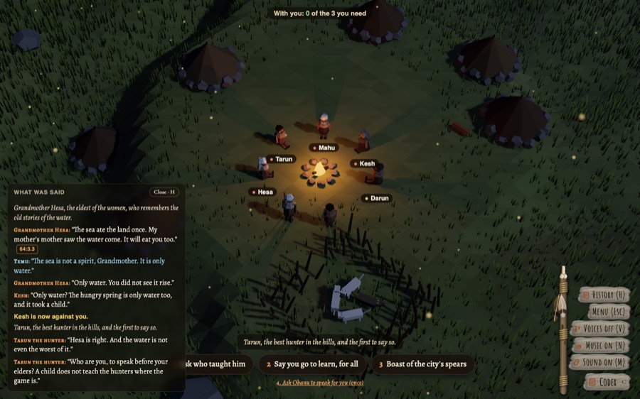 The council of elders around the fire